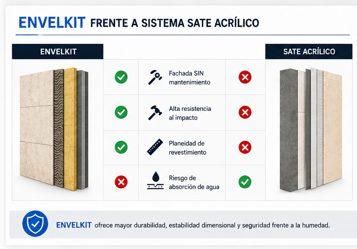 Ficha comparativa ENVELKIT frente a sistema SATE acrílico